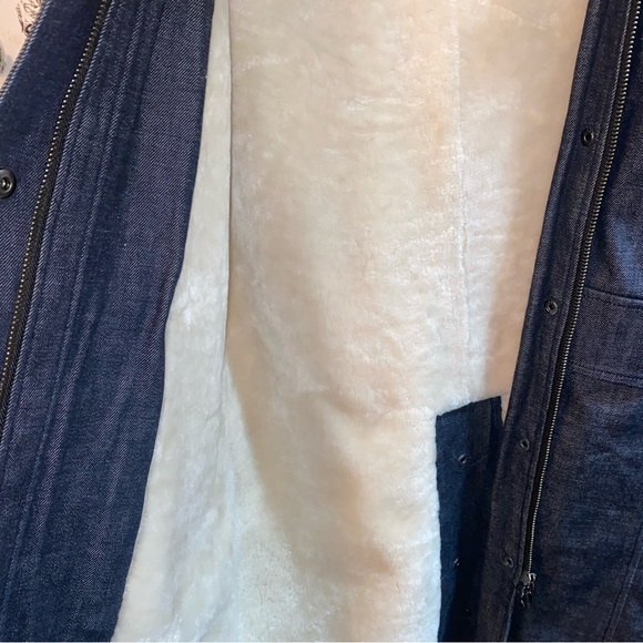 Pologeorgis Parka Blue Coat warm and stylish 
With Hood and fox fur  EUC US4 - Picture 13 of 14